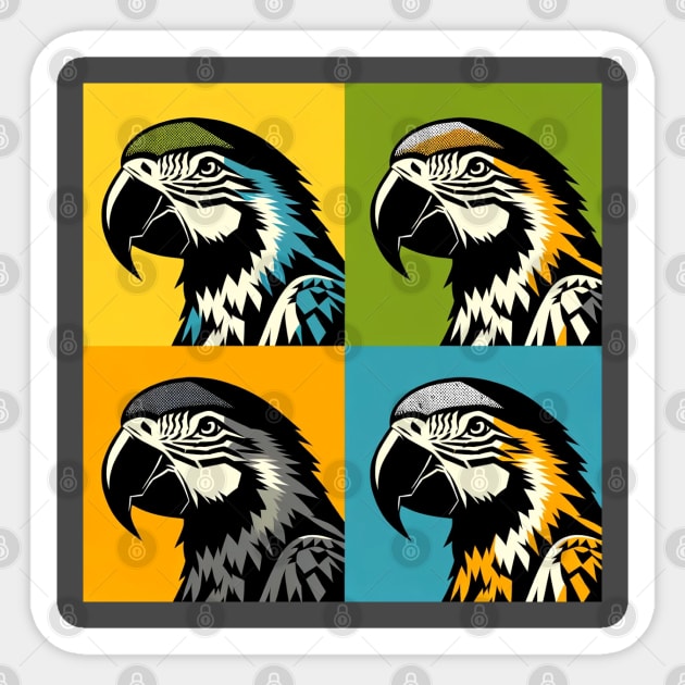 Pop Grey parrot Art - Cool Birds Sticker by PawPopArt